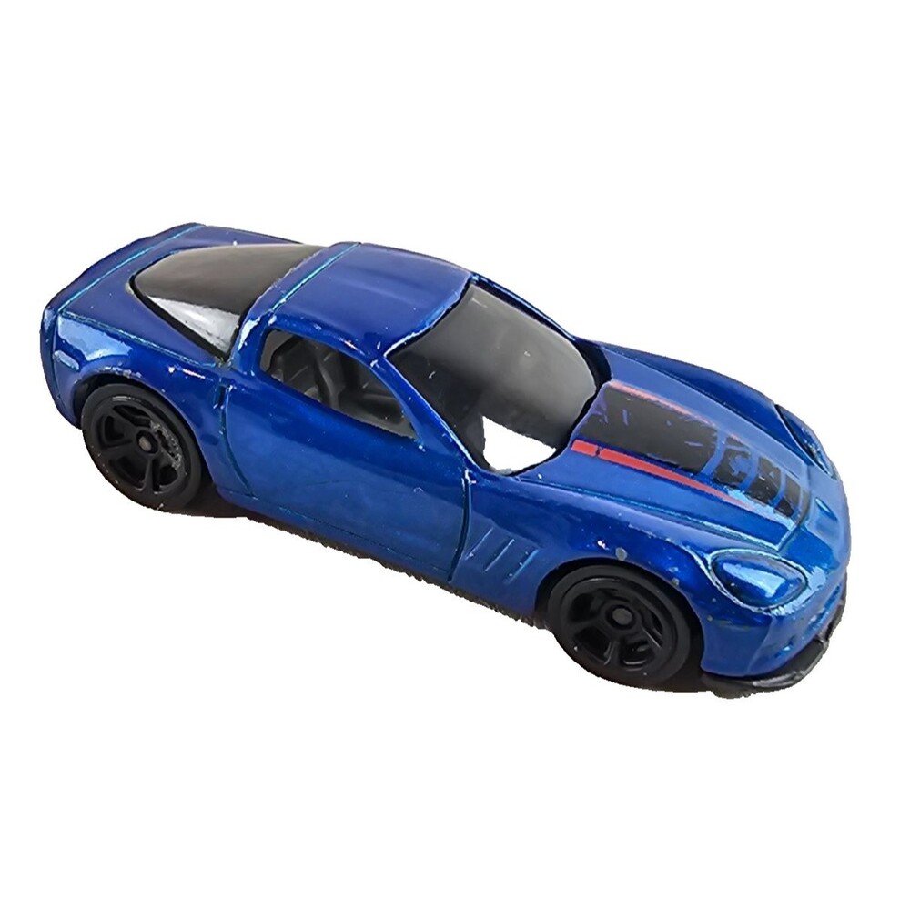 Hot Wheels 2009 Corvette C6 Blue Black Wheels 1:64 Diecast Loose Mattel
